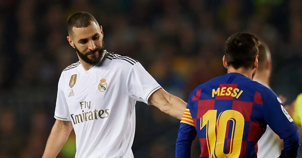 Karim Benzema alongside Lionel Messi