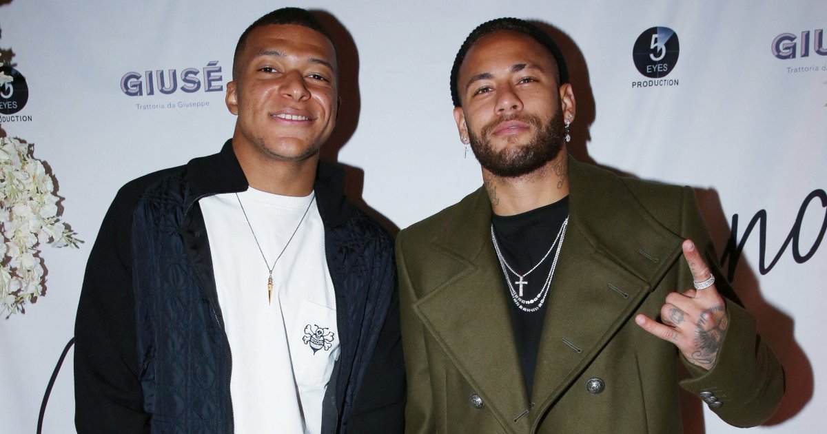 Neymar and Kylian Mbappe at a party