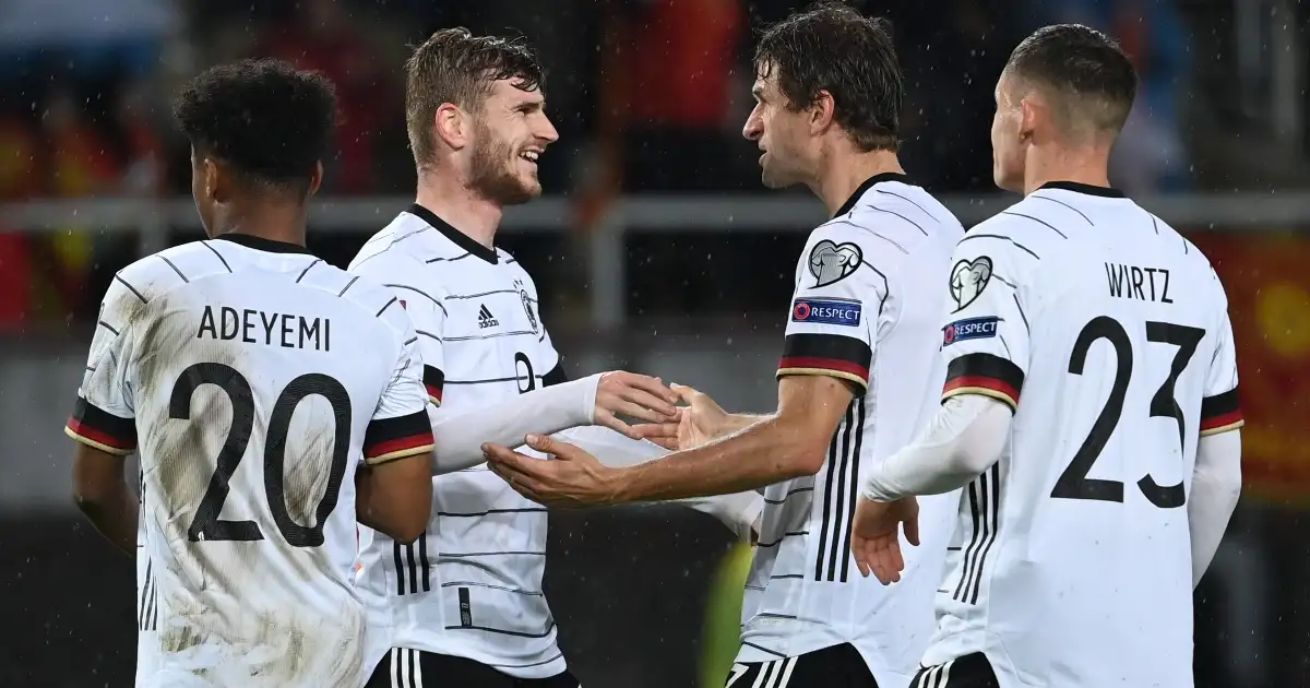 Newcastle target Timo Werner celebrates a goal for Germany