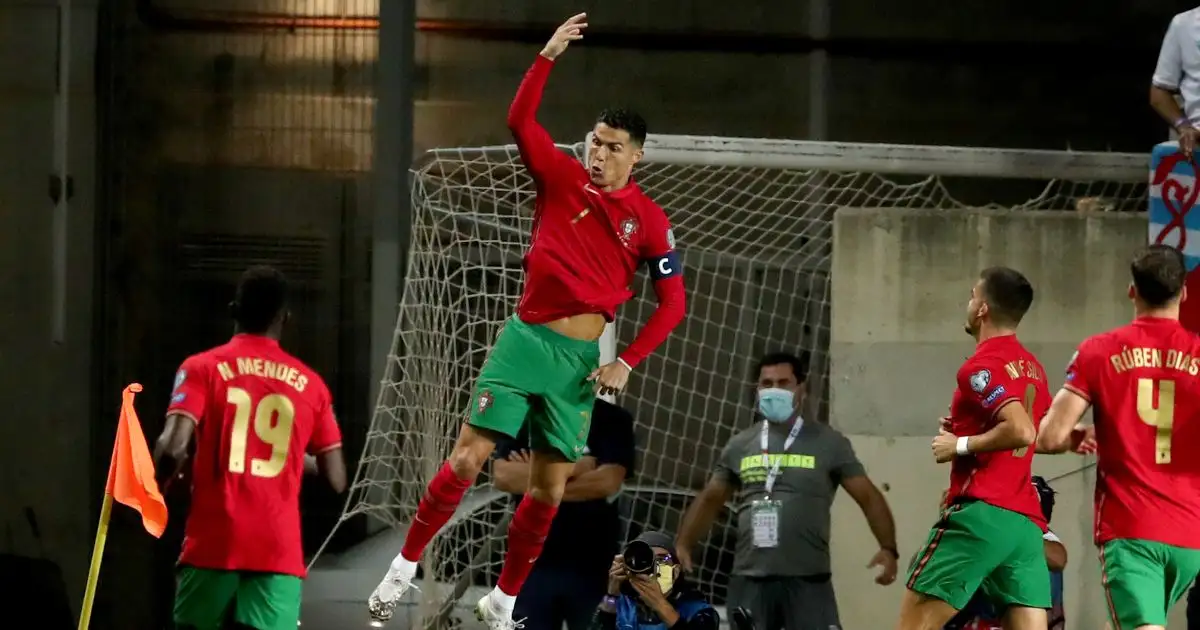 Cristiano Ronaldo celebrates scoring a goal