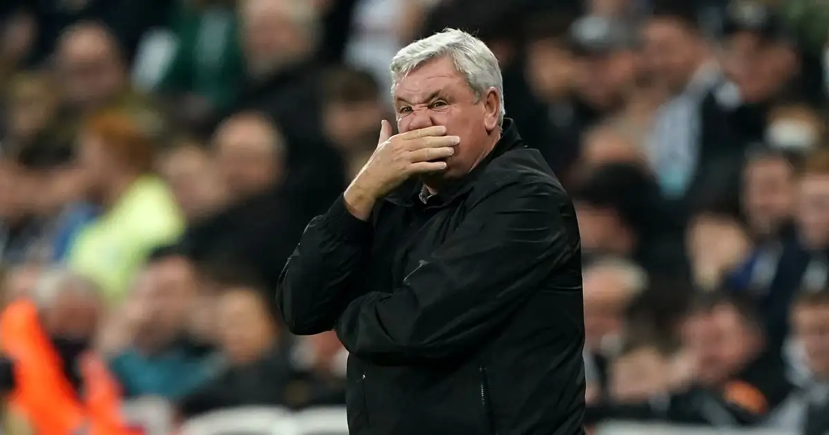 Newcastle boss Steve Bruce rubs his nose