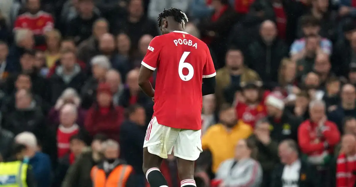 Paul Pogba walks off the pitch