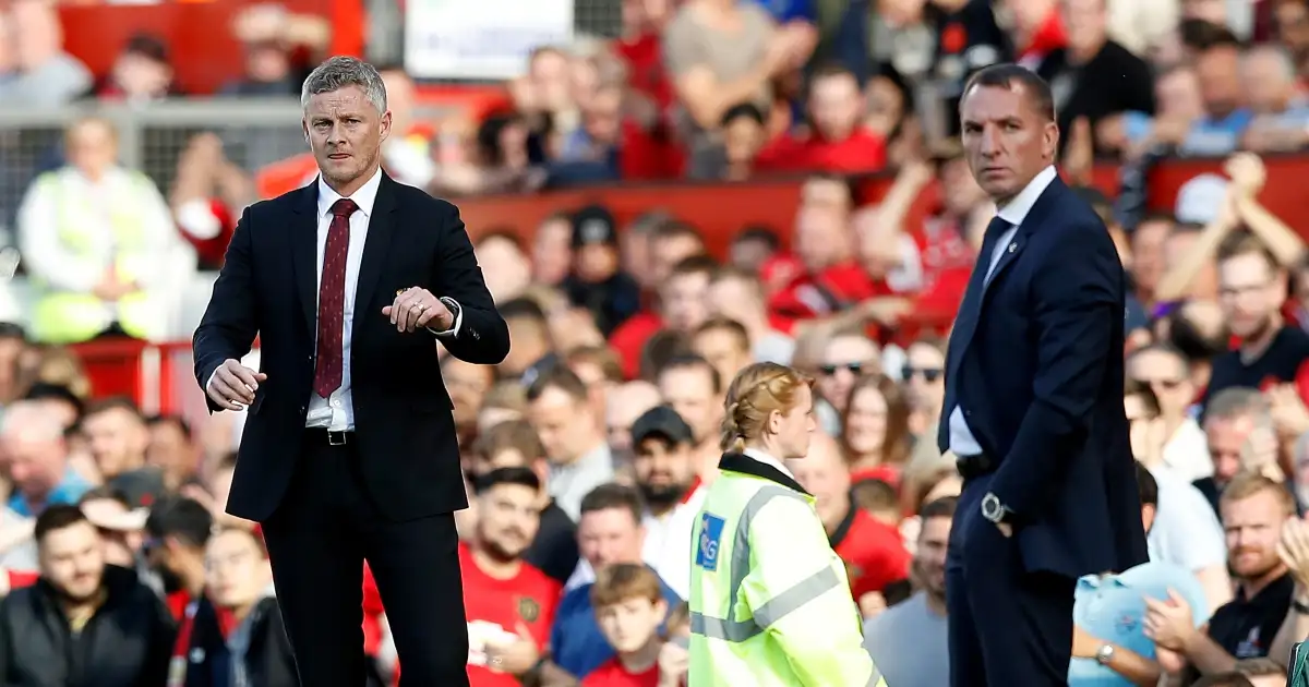 Manchester United boss Ole Gunnar Solskjaer and Leicester City manager Brendan Rodgers