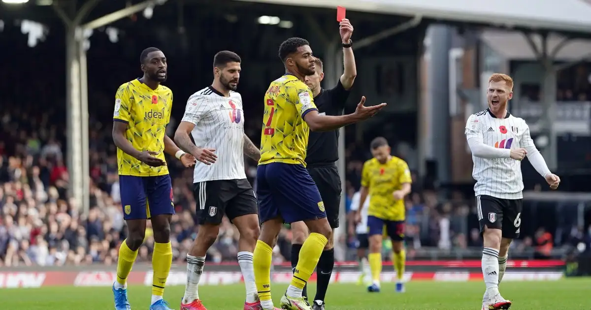 West Brom have a man sent off v Fulham