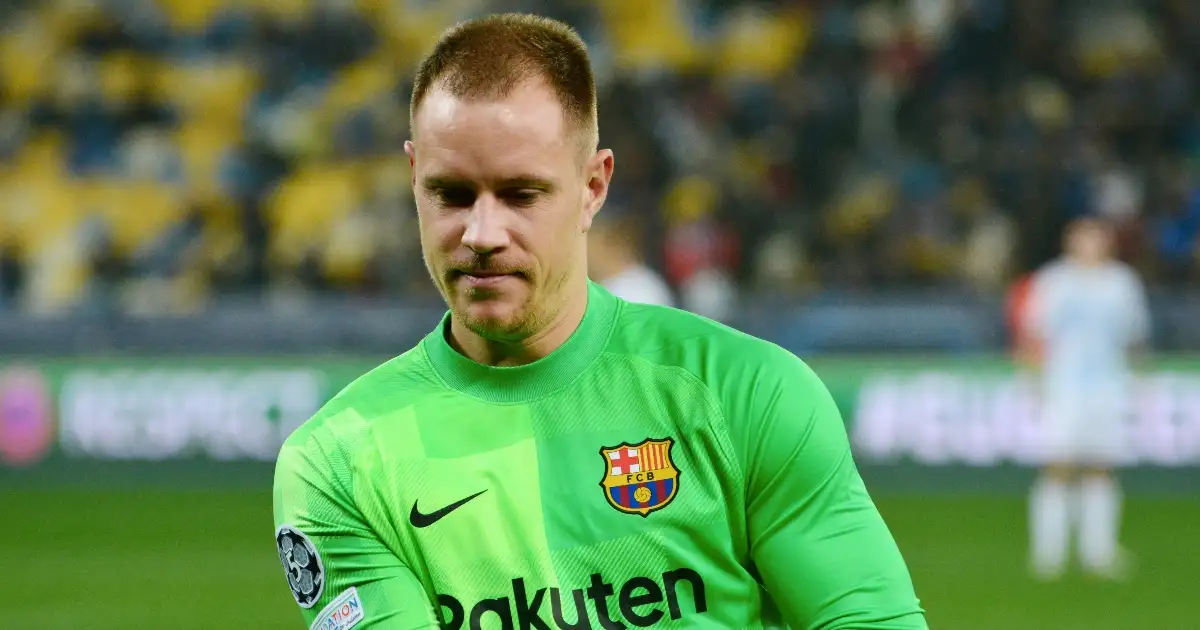 Reported Newcastle target Marc-Andre ter Stegen putting his gloves on