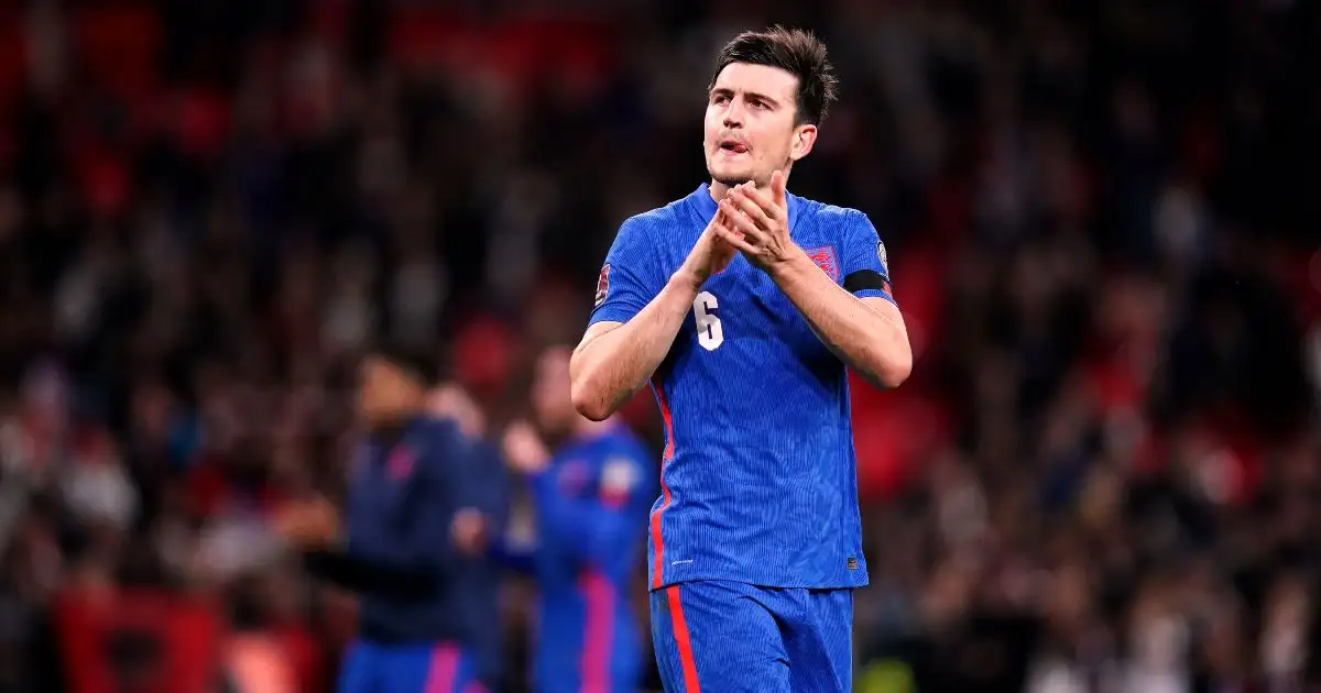 Manchester United defender Harry Maguire claps
