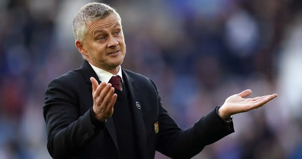 Man Utd boss Ole Gunnar Solskjaer reacts to a decision