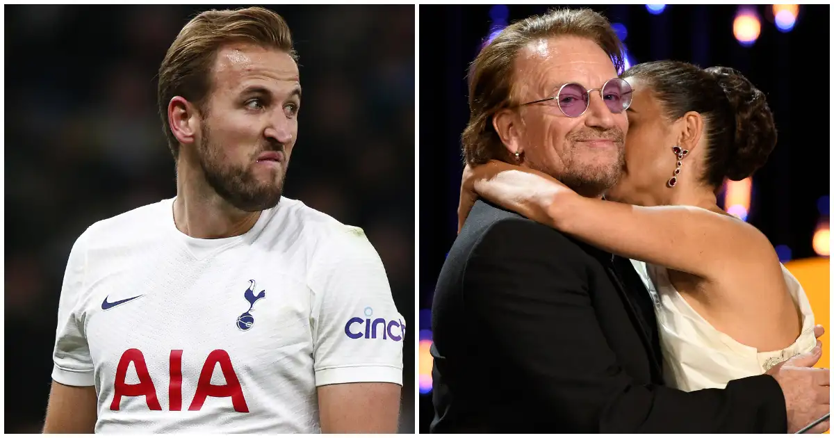 Tottenham striker Harry Kane and U2 frontman Bono.