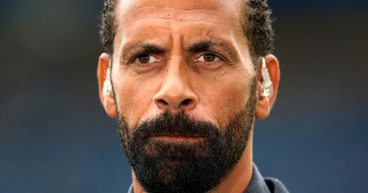 Former Man Utd defender Rio Ferdinand looks unhappy