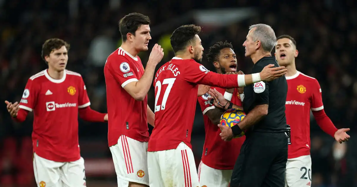 Manchester United players protesting