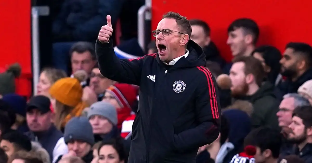 Man Utd interim boss Ralf Rangnick puts his thumbs up