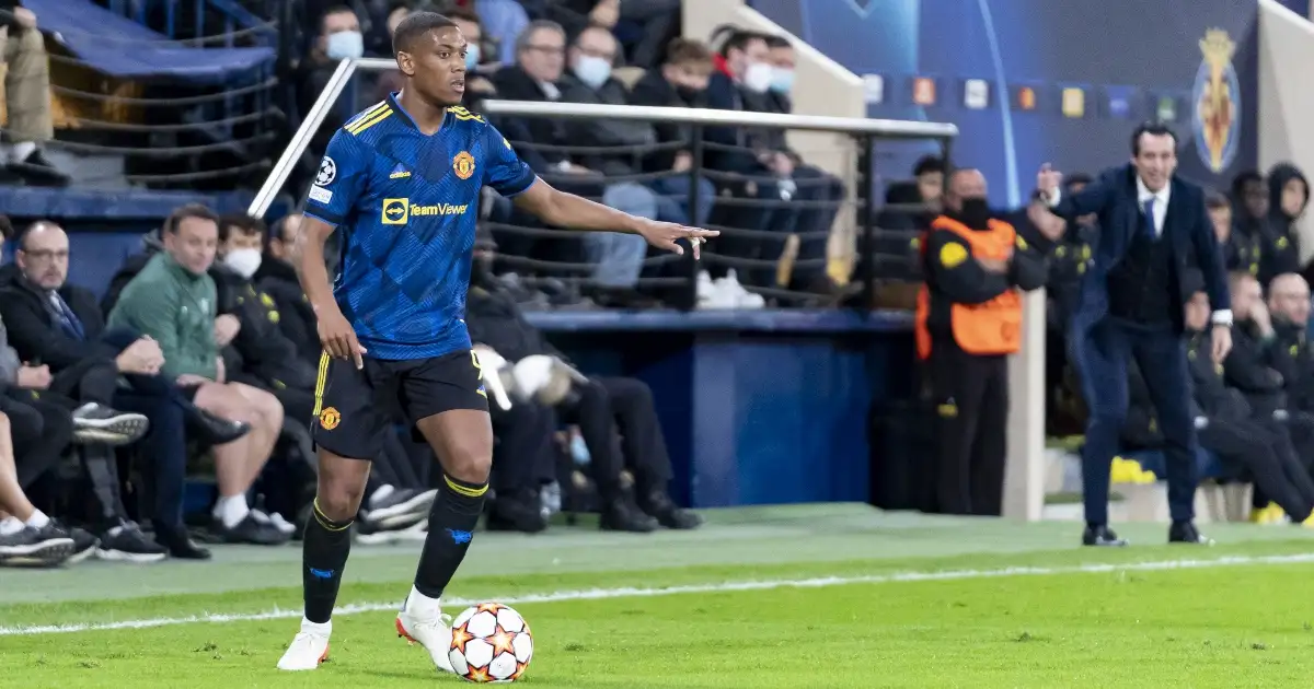 Reported Atletico Madrid target Anthony Martial dribbling with the ball