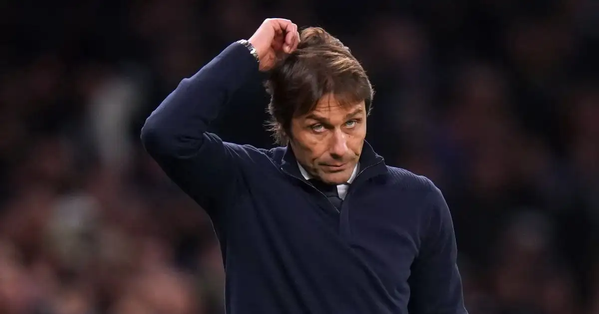Tottenham boss Antonio Conte scratches his head