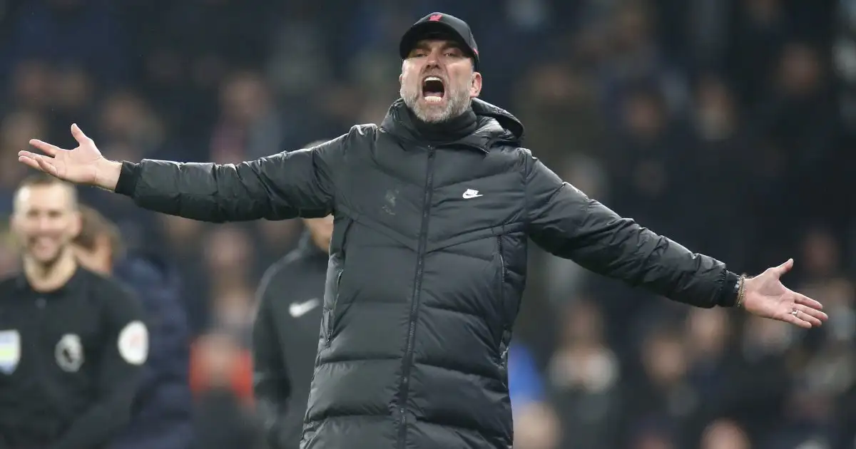 Liverpool manager Jurgen Klopp is angry