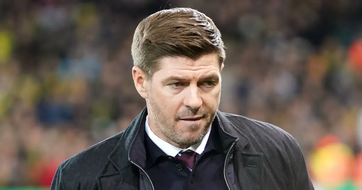 Aston Villa boss Steven Gerrard looks unhappy
