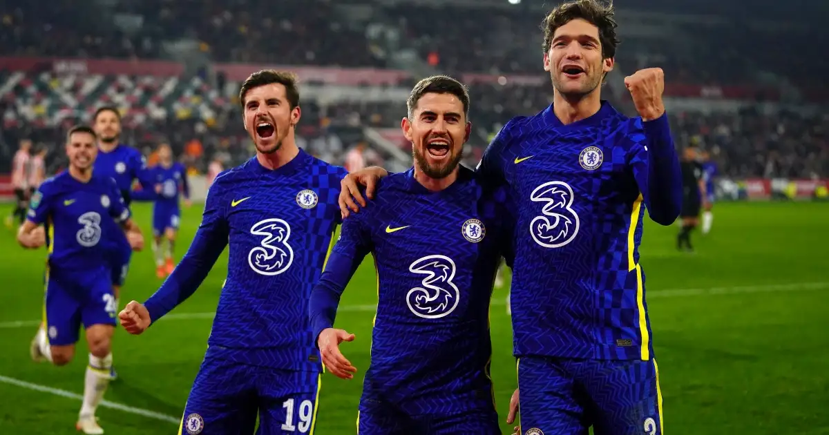 Chelsea midfielder Jorginho celebrates his goal