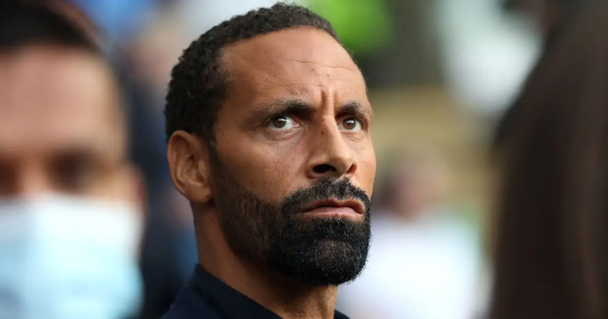 Former Man Utd defender Rio Ferdinand looks unhappy