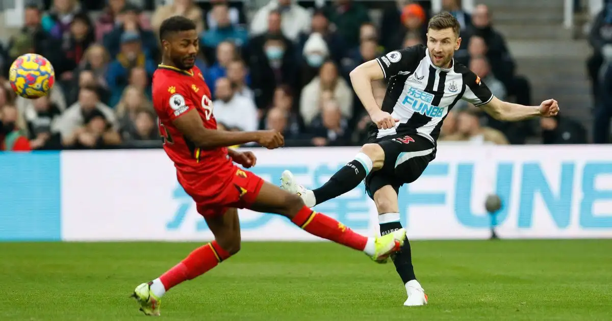 Newcastle defender Paul Dummett clears the ball