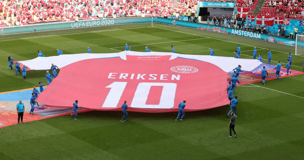 A tribute to Christian Eriksen during Euro 2020