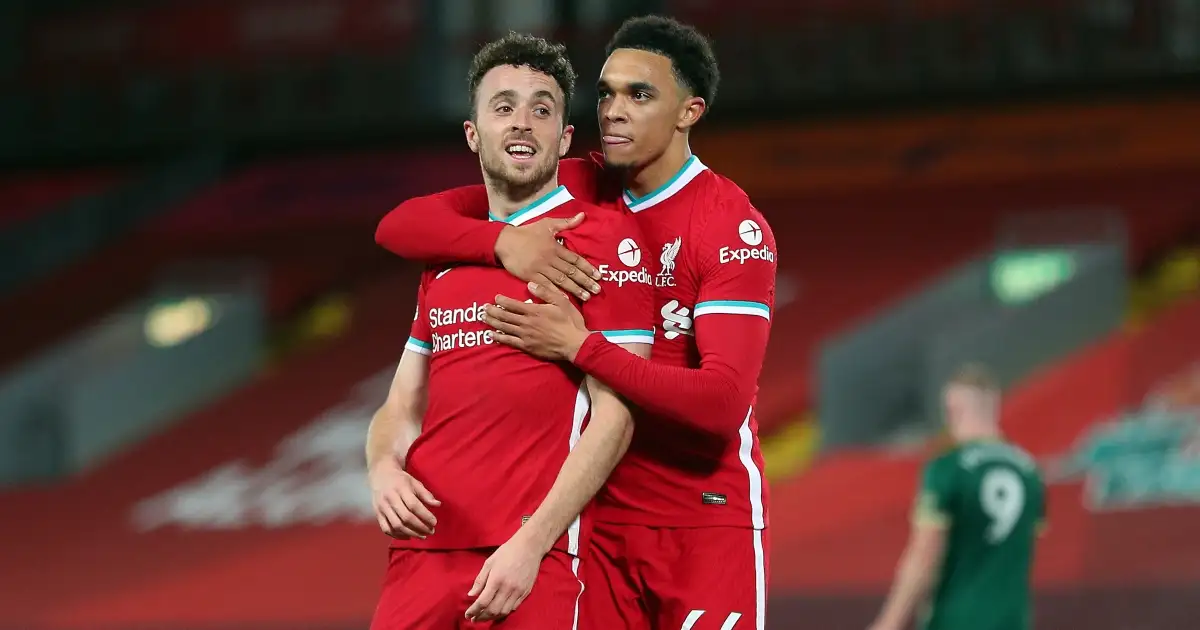 Liverpool stars Diogo Jota and Trent Alexander-Arnold