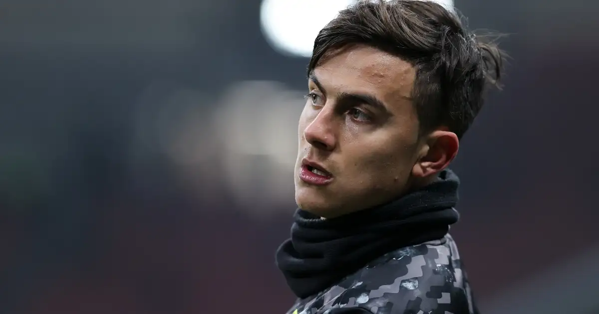 Reported Liverpool target Paulo Dybala during a warm-up