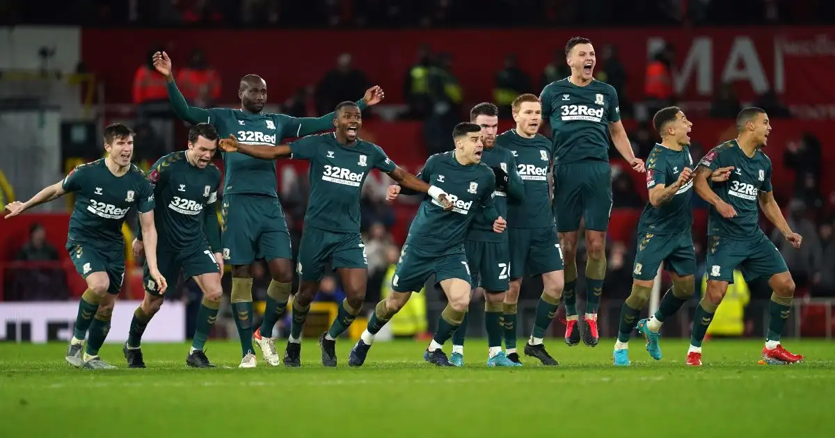 Middlesbrough players celebrate