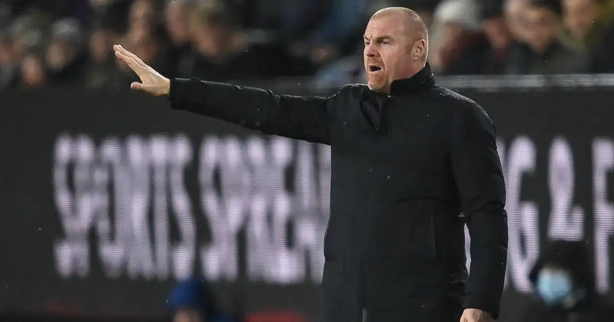 Burnley boss Sean Dyche shouts instructions to his players