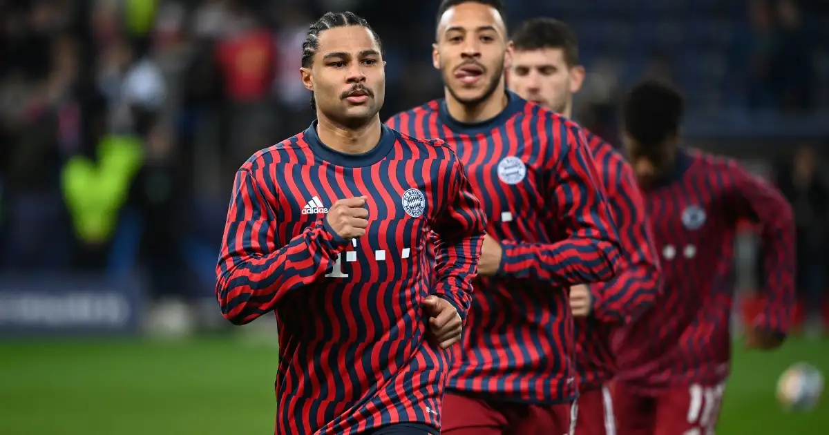 Reported Man Utd target Serge Gnabry during a warm-up