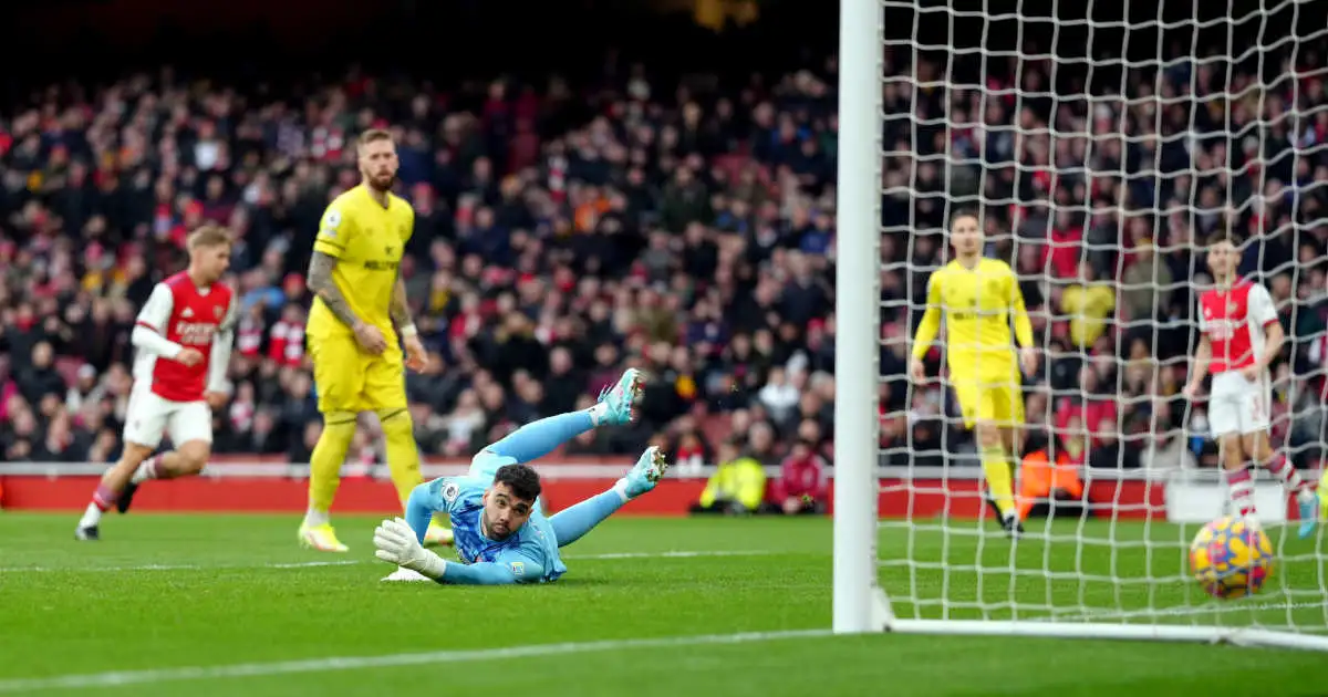 Arsenal take the lead in the Premier League match against Brentford