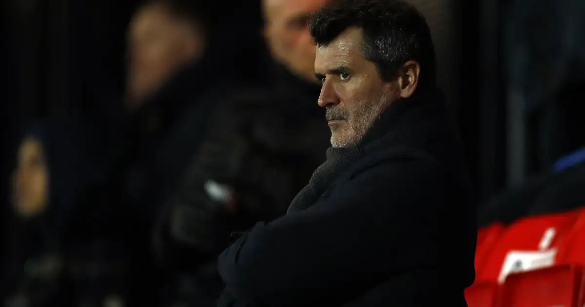 Roy Keane in the stands during a match