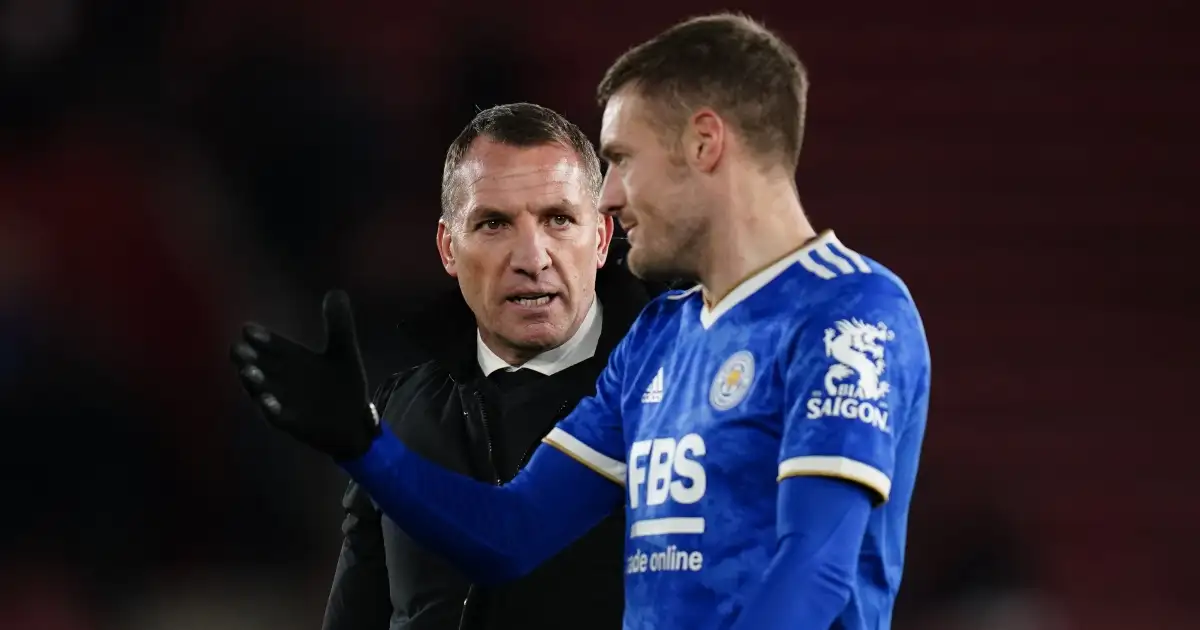 Leicester boss Brendan Rodgers and Jamie Vardy speak