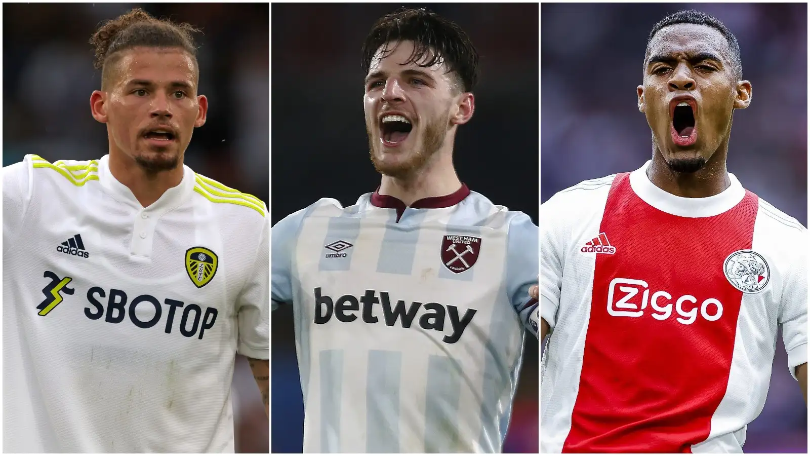 Kalvin Philips, Declan Rice and Ryan Gravenberch are all linked with Man Utd.