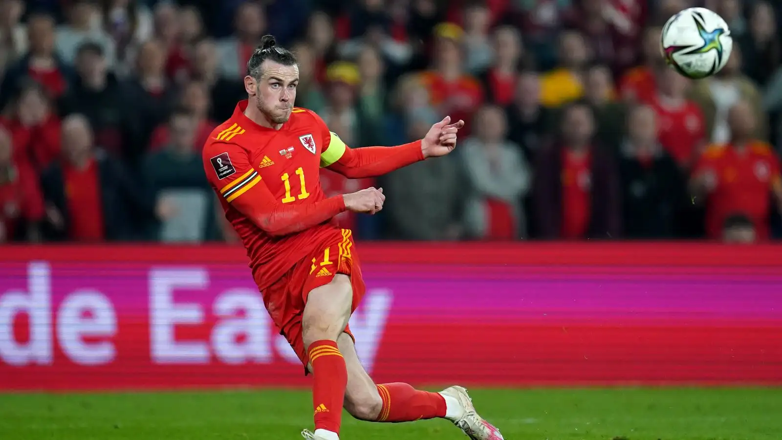 Gareth Bale scores a free-kick for Wales