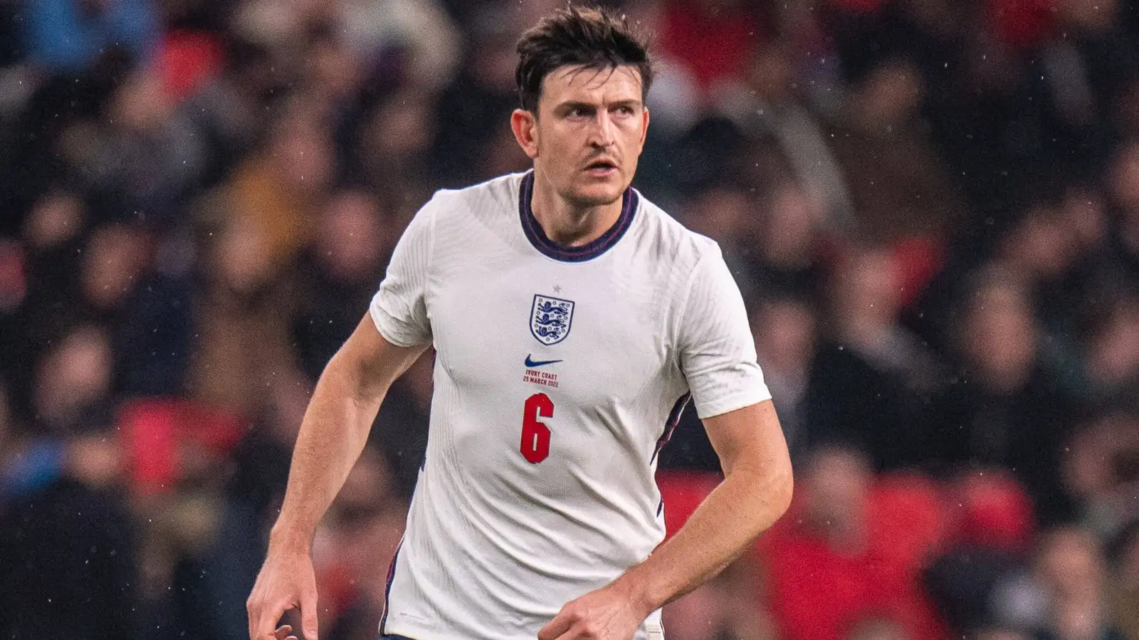 Harry Maguire in action for England.