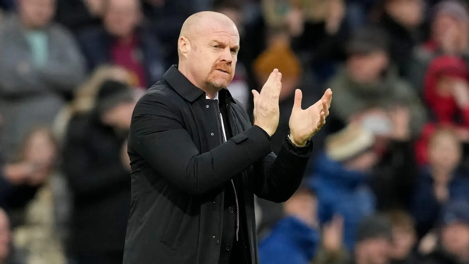 Sean Dyche applauds the fans