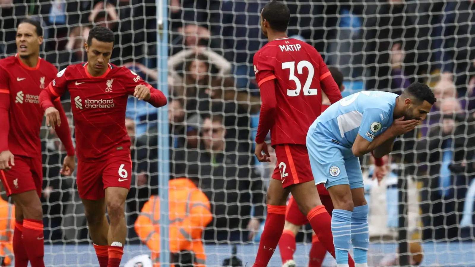 Riyad Mahrez misses chance for Manchester City v Liverpool