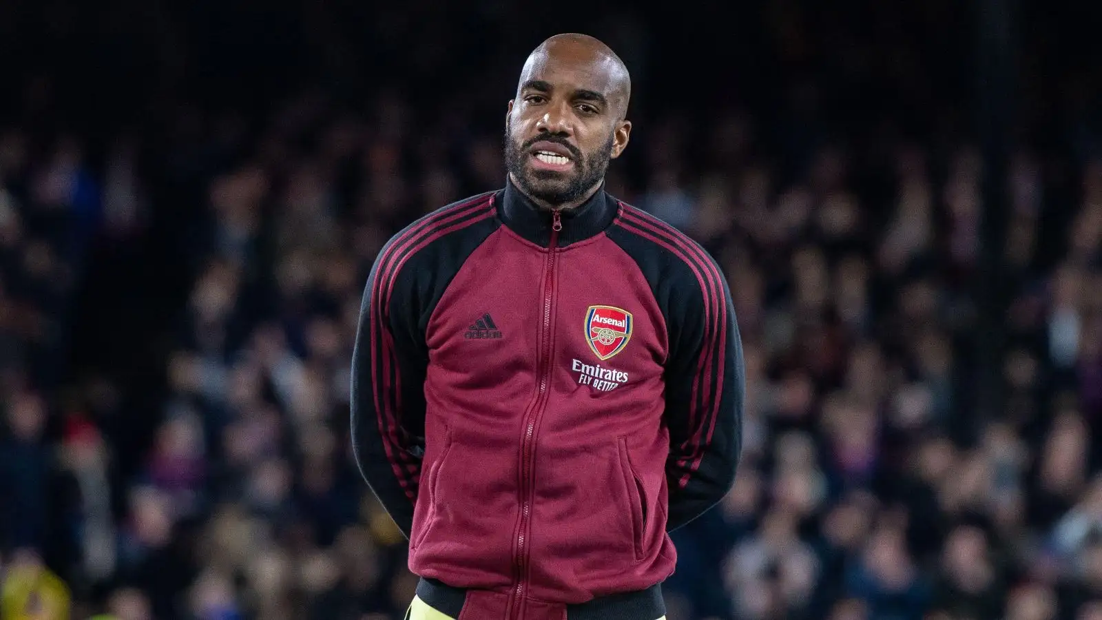 Arsenal striker Alexandre Lacazette lines up