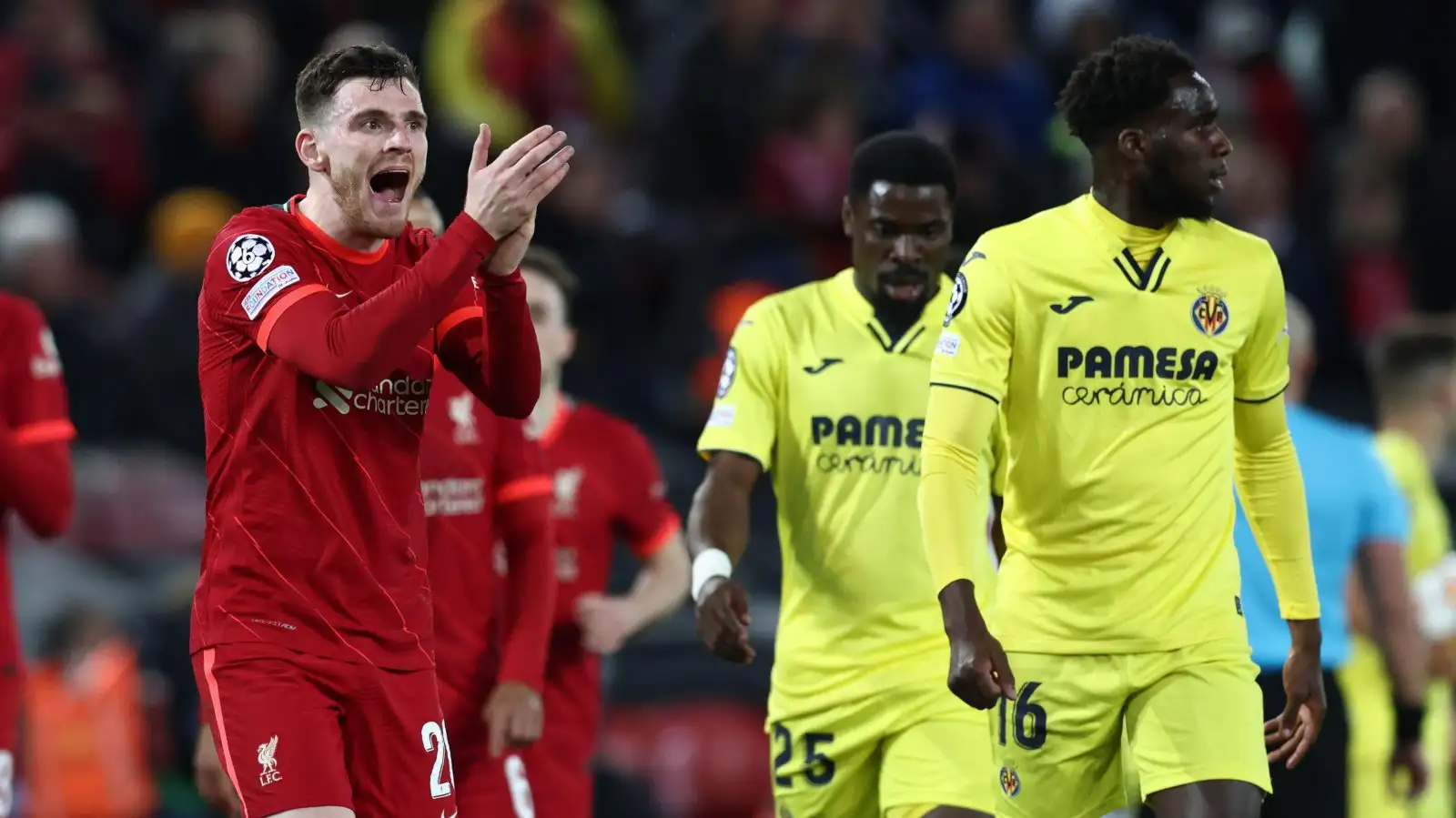 Liverpool defender Andy Robertson celebrates