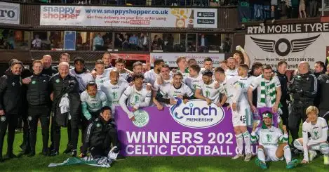 Celtic get over the line to clinch the Scottish Premiership title in Postecoglou’s first season