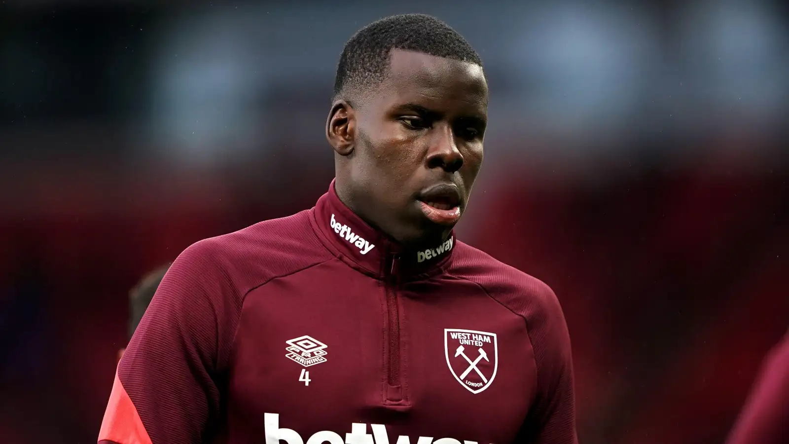 West Ham defender Kurt Zouma during a warm-up