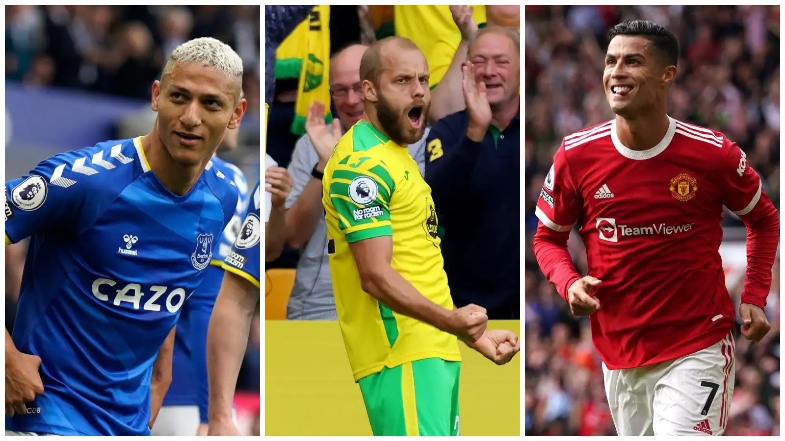 Premier League trio Richarlison, Teemu Pukki and Cristiano Ronaldo