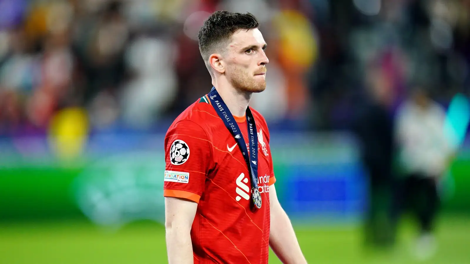 Andy Robertson looks frustrated