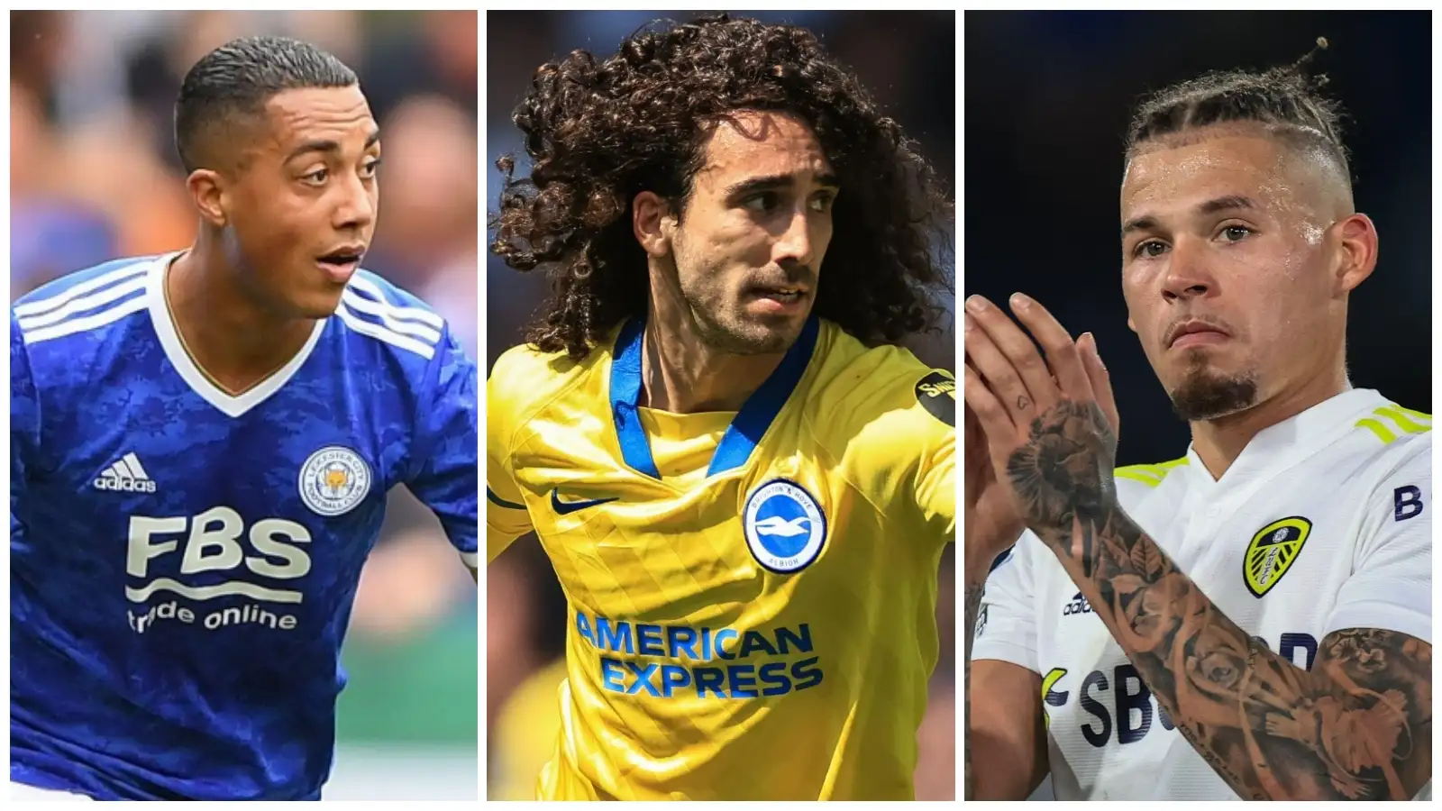 Premier League trio Youri Tielemans, Marc Cucurella and Kalvin Phillips
