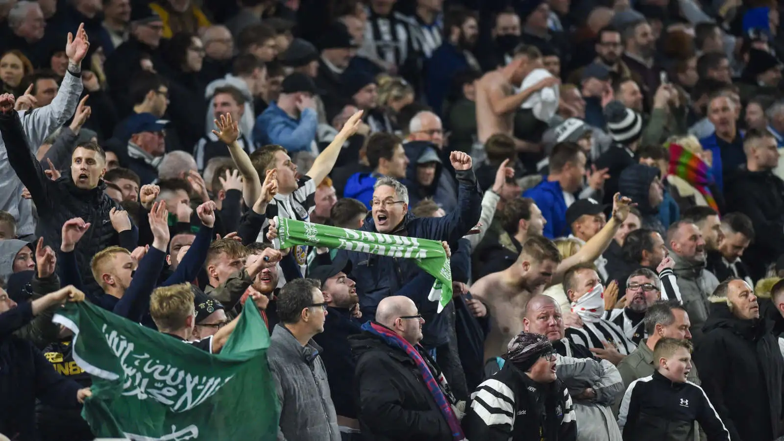 Newcastle supporters at Brighton in November 2021