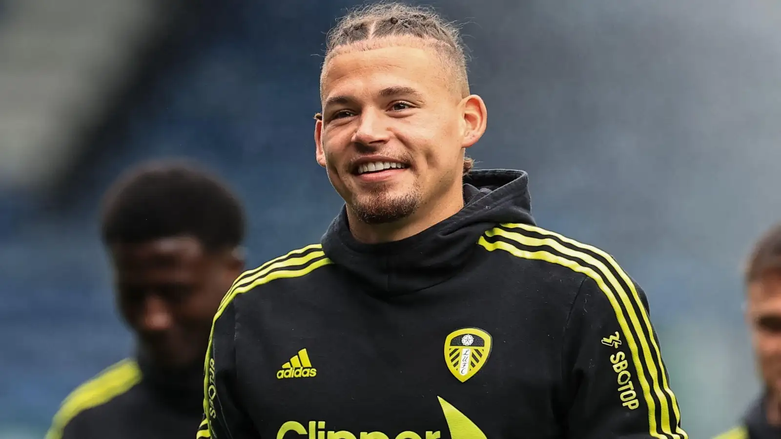 New Manchester City signing Kalvin Phillips before a match