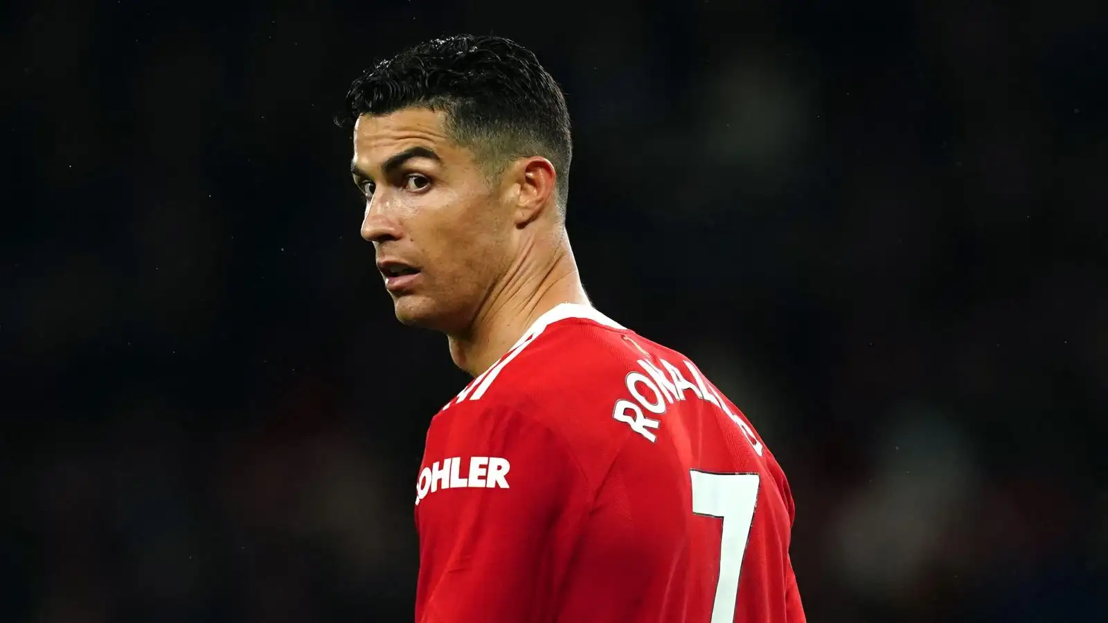 Man Urd star Cristiano Ronaldo looks over his shoulder