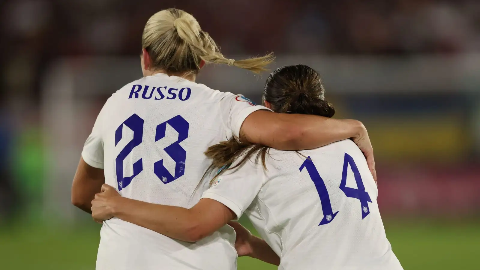 England striker Alessia Russo with Fran Kirby