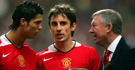 Gary Neville told a Man Utd star to f*** off before being kicked into a ‘backflip’