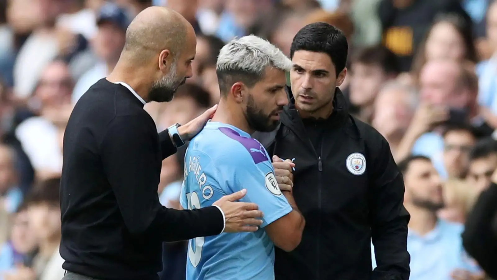 Sergio Aguero after being substituted