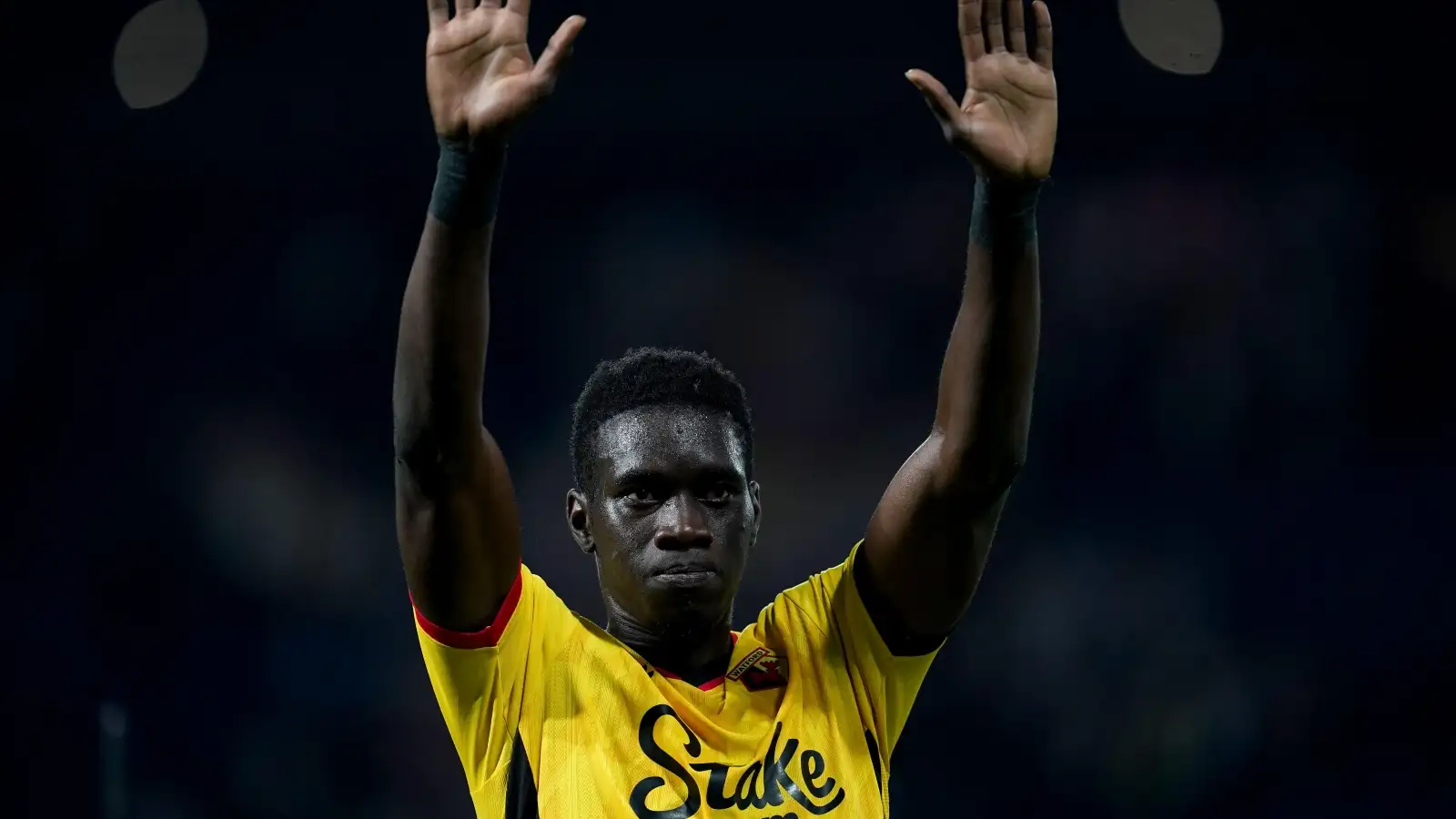 Reported Leeds target Ismaila Sarr acknowledges the Watford fans